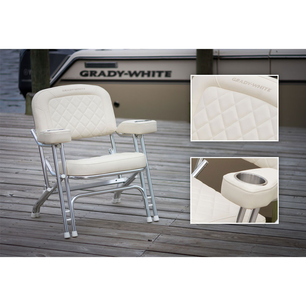Luxury Marine Folding Deck Chair For Boat Dock Foldable Seating Heavy Duty  Padde