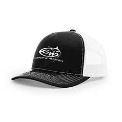 Richardson Snapback Trucker Hat, Black/White